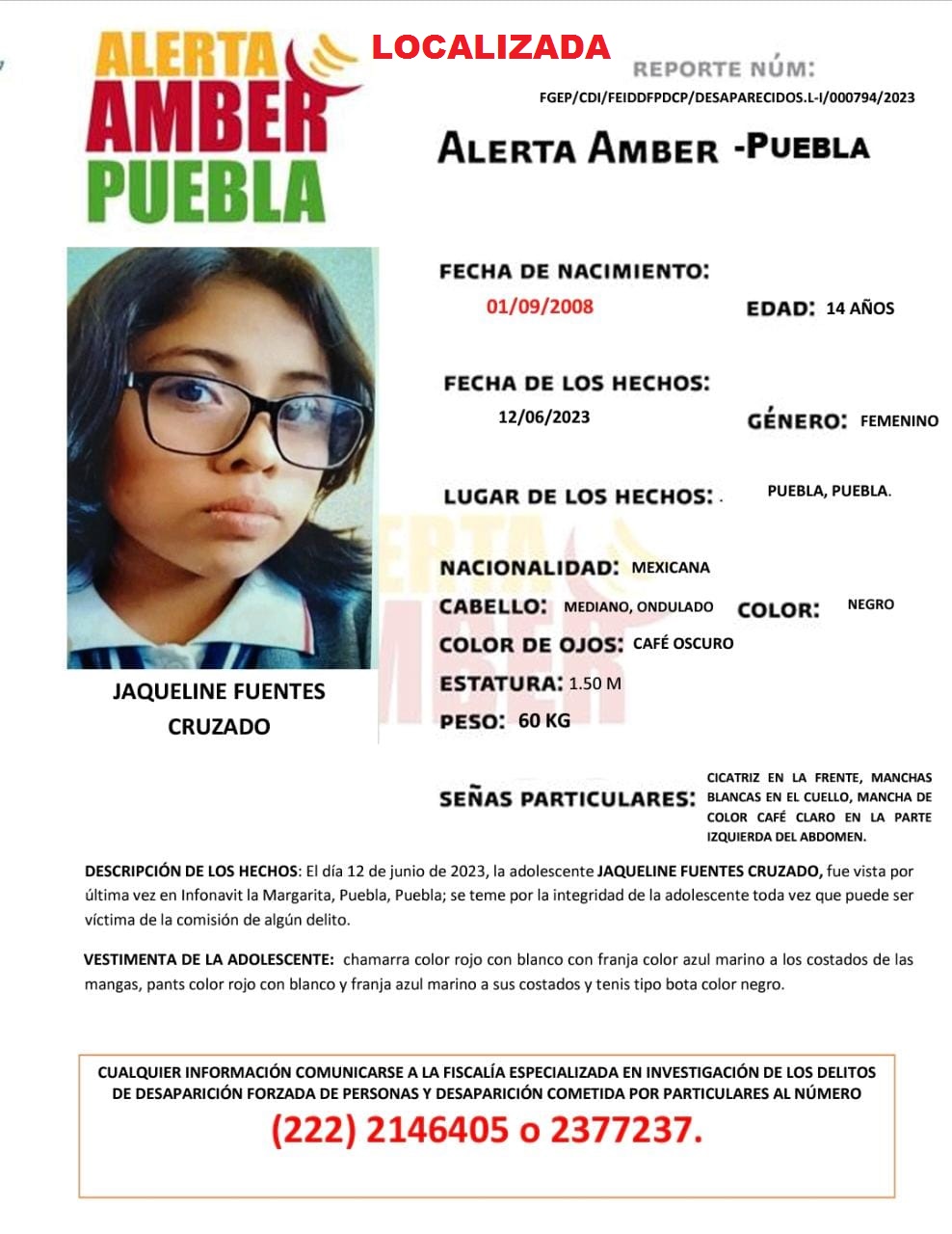 FGE Quintana Roo localiza a una adolescente en Cancún; con reporte de Alerta Amber en Puebla