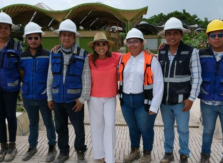 Mara Lezama supervisa avance del 90% en el Mercado del Bienestar Maya en Nicolás Bravo