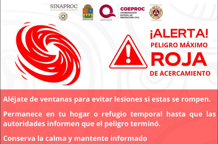 Alerta roja para Quintana Roo por huracán “Beryl” categoría 3