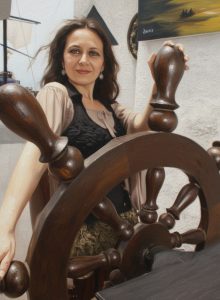 "La Seawitch, el galeón mágico tallado en abedul, lista para zarpar en un mar de sueños lleno de misterio y aventuras."