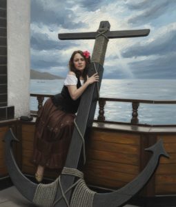 "La misteriosa Thökke se alza en el horizonte con sus mil templos y cúpulas de malaquita, mientras la Seawitch se aleja prudente de sus sacrificios prohibidos."