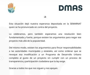 Ambientalistas aseguran que existen argumentos técnicos y jurídicos suficientes para negar proyecto en Mahahual de manera definitiva.