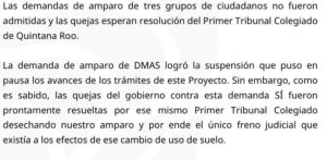 La postura de Semarnat contra el desarrollo “Perfect Day” de Royal Caribbean generó respaldo entre organizaciones ambientalistas y ciudadanos de Mahahual.