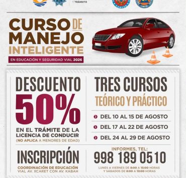 Tránsito Municipal ofrece siete cursos de Manejo Inteligente en temporada vacacional