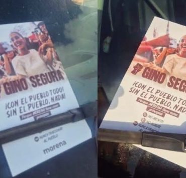 Polémica en Morena por volantes de Gino Segura con la imagen de la Presidenta Claudia Sheinbaum