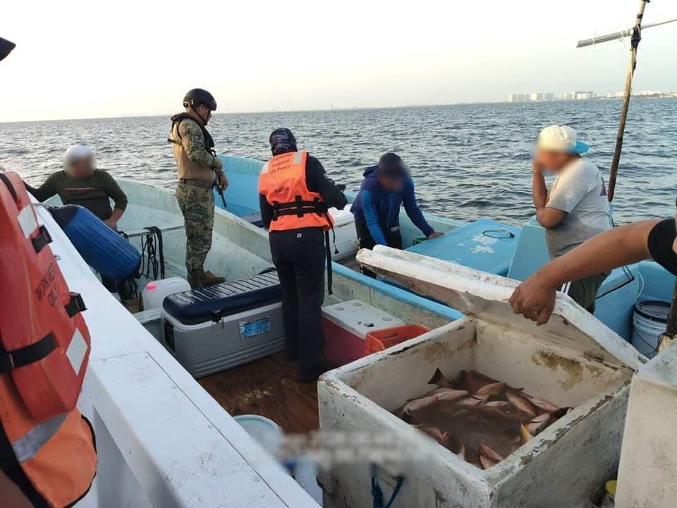 Retención precautoria de dos embarcaciones: operativo pesquero en Puerto Juárez