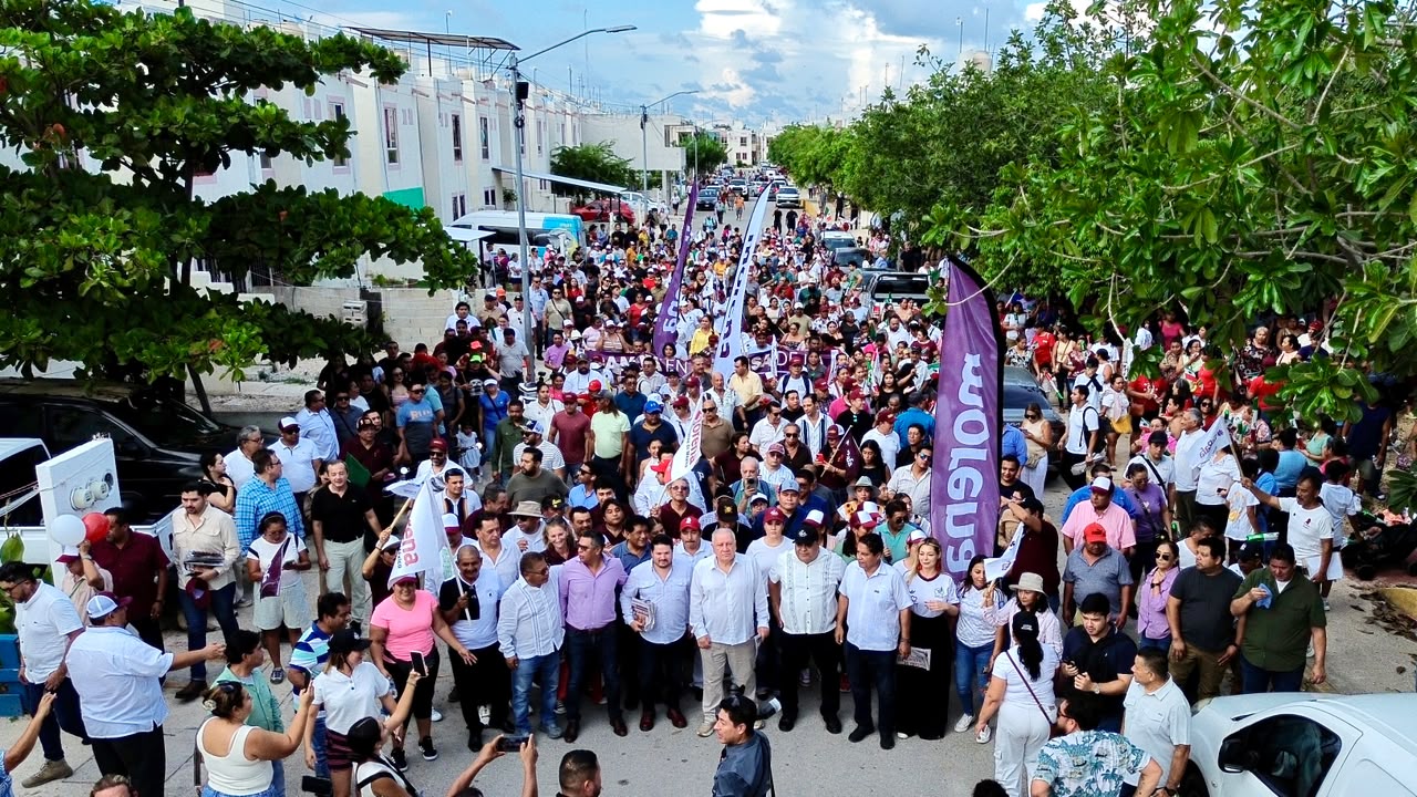 ¡Multitudinaria caminata! Rafa Marín reúne a simpatizantes en Villas del Sol