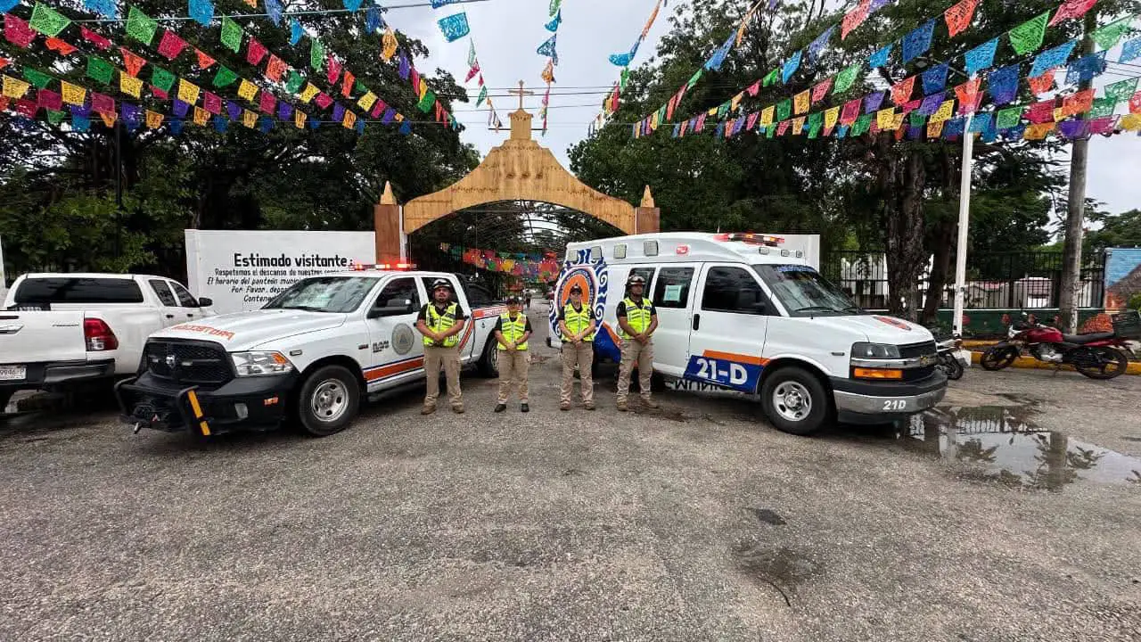 Operativo de seguridad en panteones refuerza la vigilancia en Playa del Carmen